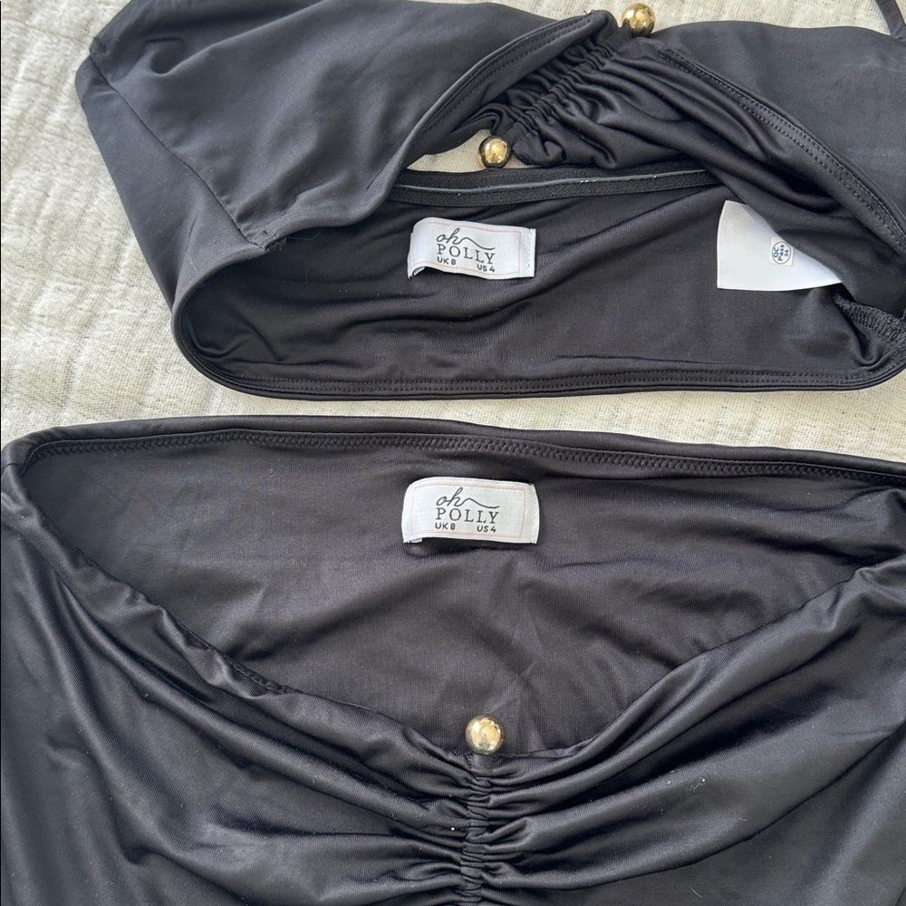 Oh Polly Black Ruched Skirt Set - Picture 5 of 11